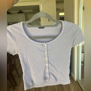 Light purple brandy melville button up crop top.